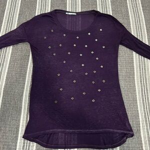 Maurices small dark purple burnout top